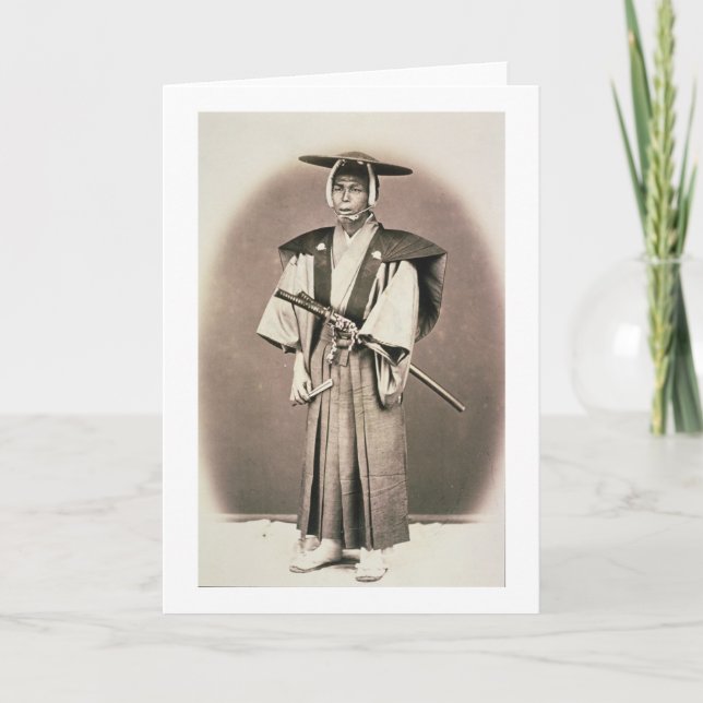 Cartão Funcionário judicial ou samurai japonês, c.1870s (Frente)