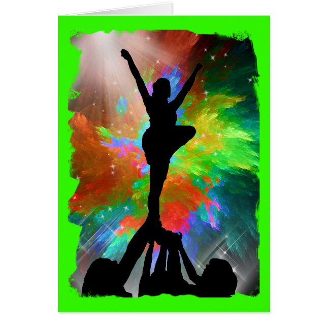 Cartão Fundo de Colorburst com Cheerleraders (Frente)