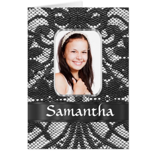 Cartão Fundo de fotos do local preto (Frente)