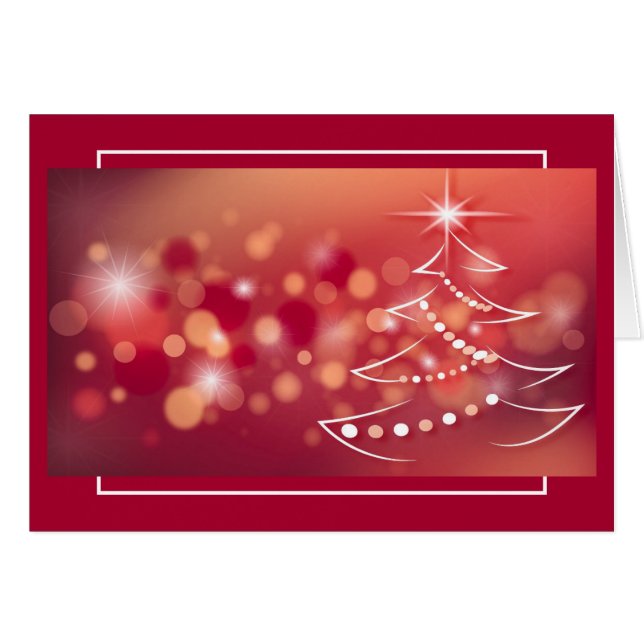 Cartão Fundo de inverno com árvore de Natal (Frente Horizontal)