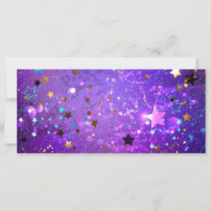 Cartão Fundo de papel alumínio roxo com estrelas