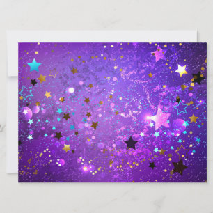 Cartão Fundo de papel alumínio roxo com estrelas