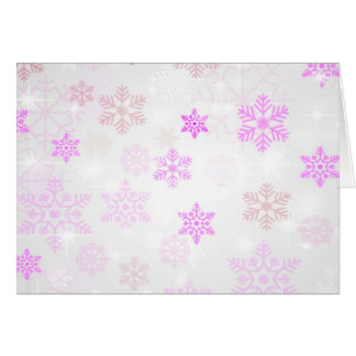 Cartão Fundo Icy Snowflake bonito - Rosa