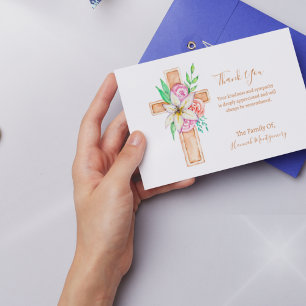 Cartão Funeral de Simpatia Fotográfica Cruzada Flo