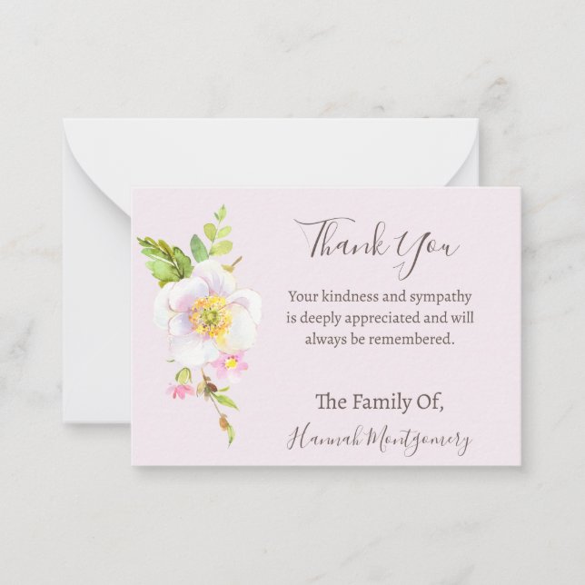 Cartão Funeral de Simpatia Fotográfica Flor (Frente)