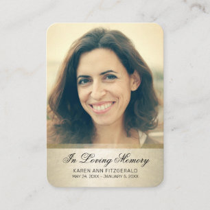 Cartão Funeral Dourado de Script Preto para Simpat