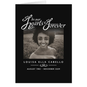 Cartão Funeral em nosso coração carta poema para sempre
