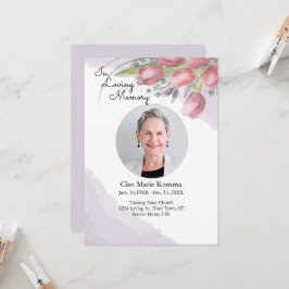 Cartão Funeral Memorial das Tulipas Vermelhas de A