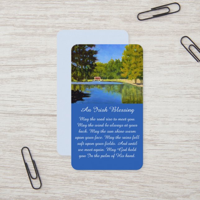 Cartão Funeral Memorial Landscape Lembrance (Frente/Verso In Situ)