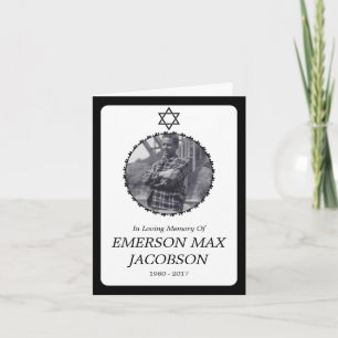 cartão funerário: estrela elegante de david