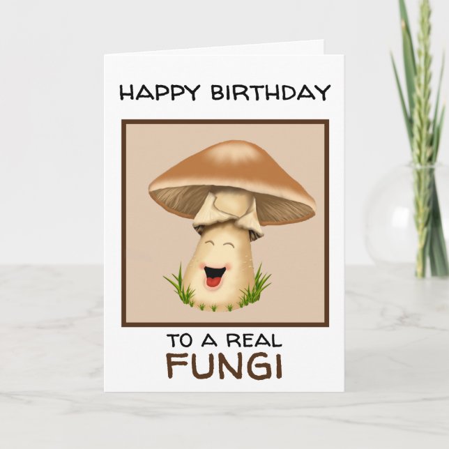 Cartão Fungi Mushroom Birthday (Frente)