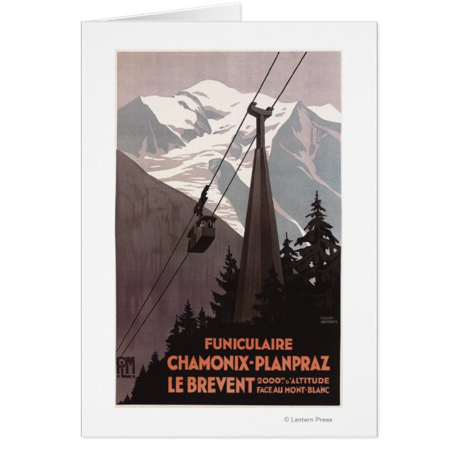 Cartão Funiculaire Le Brevent Cable Car Poster (Frente)