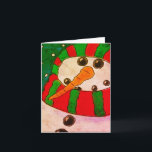 Cartão Funky Abstrato Snowman<br><div class="desc">Minha pintura de abstrato de um boneco de neve faz deste cartão de Natal uma obra de arte!</div>