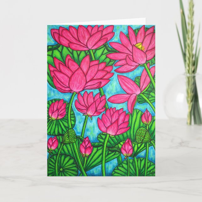 Cartão Funky Floral - Lotus Greeting Card (Frente)