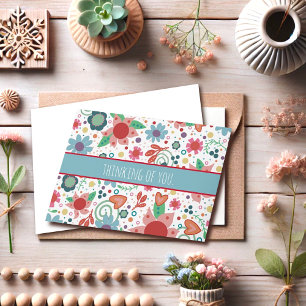 Cartão Funky Flowers Coração Girly Inspirivity Notecard