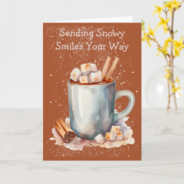 Cartão Funky Snowflake Hot Chocolate Winter Card (Flor Amarela)