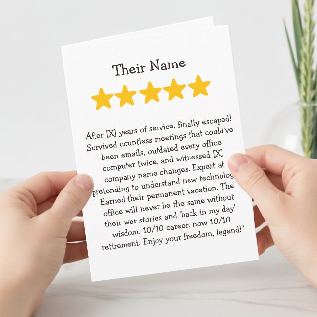 Cartão Funning retirement co worker 4 stars (Criador carregado)