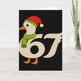 Cartão Funny 67 Ganso Natal 6 7 Meme Pato Chapéu do Papai