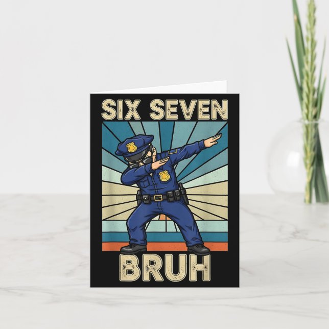 Cartão Funny 67 Meme 6 7 Six Seven Liceman Lice Officer R (Frente)