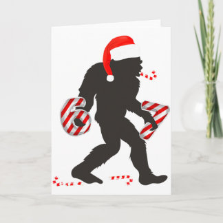 Cartão Funny 67 Meme With Bigfoot And Candy Canes Christm