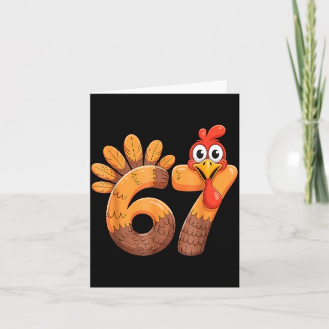 Cartão Funny 67 Thanksgiving Turkey  (Frente)