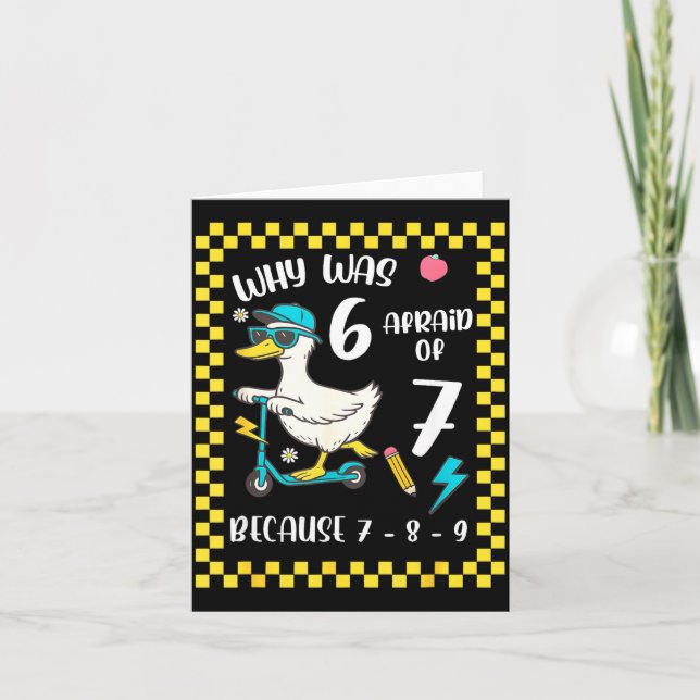 Cartão Funny 6 Afraid Of 7 Silly Goose Six Seven 67 Meme  (Frente)