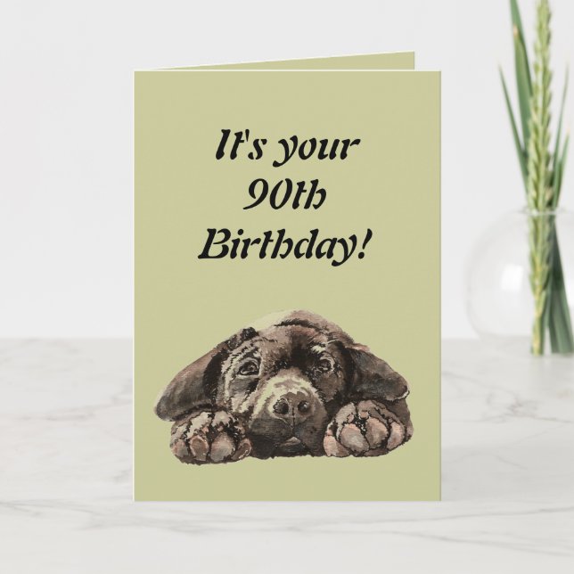 Cartão Funny 90th Birthday Customize Labrador Retriever (Frente)
