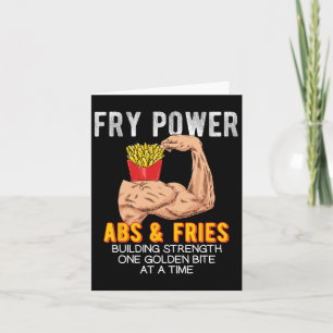 Cartão Funny Abs Exerce Fries Franceses Construção Muscul