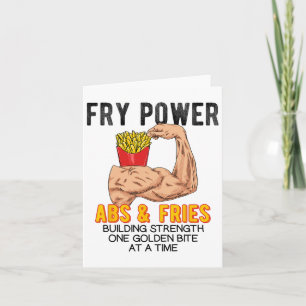 Cartão Funny Abs Exerce Fries Franceses Construção Muscul