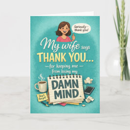 Cartão Funny Admin Pro Day Appreciation From the Wife