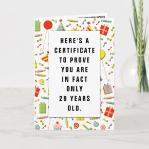 Cartão Funny Adult Birthday Certificate