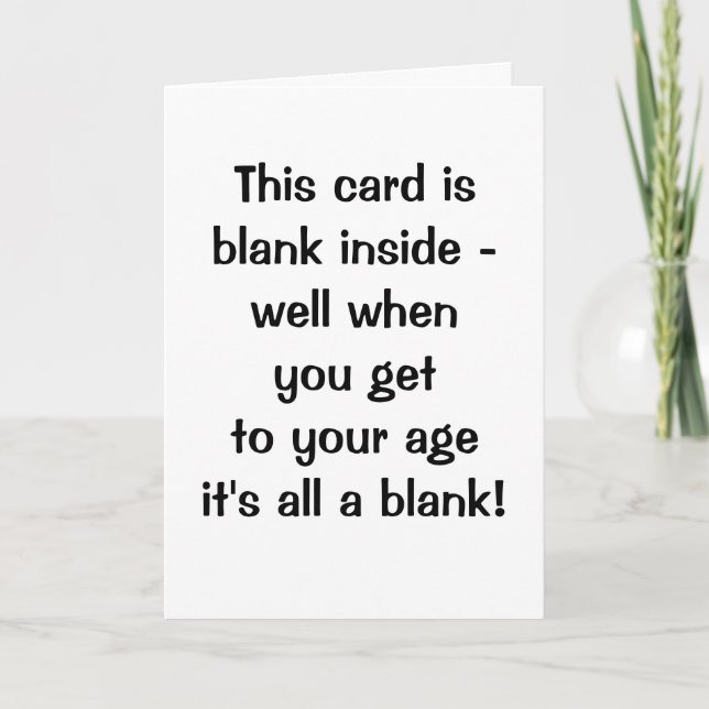 Cartão Funny Age Blank Happy Birthday Card (Frente)