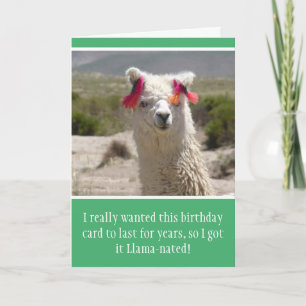 Cartão Funny Alpaca Llama Birthday