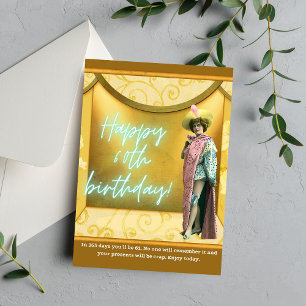 Cartão Funny Altered Art 60º Aniversário