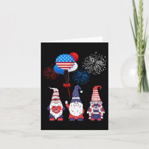 Cartão Funny American Gnomos Legal Dia 4 de julho Indepen
