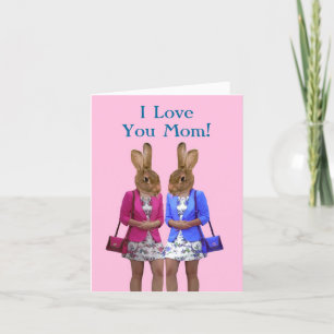 Cartão Funny animal mothers day