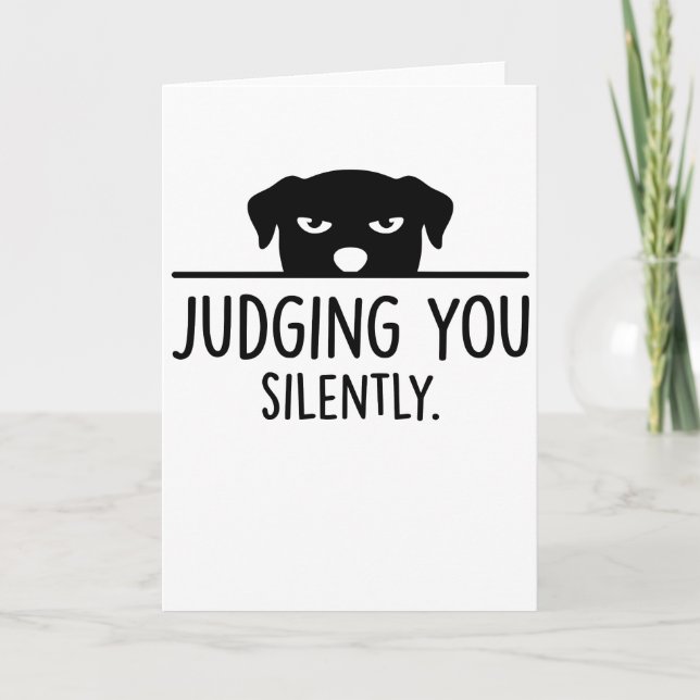 Cartão funny animals dog cafe Judging You Silently (Frente)