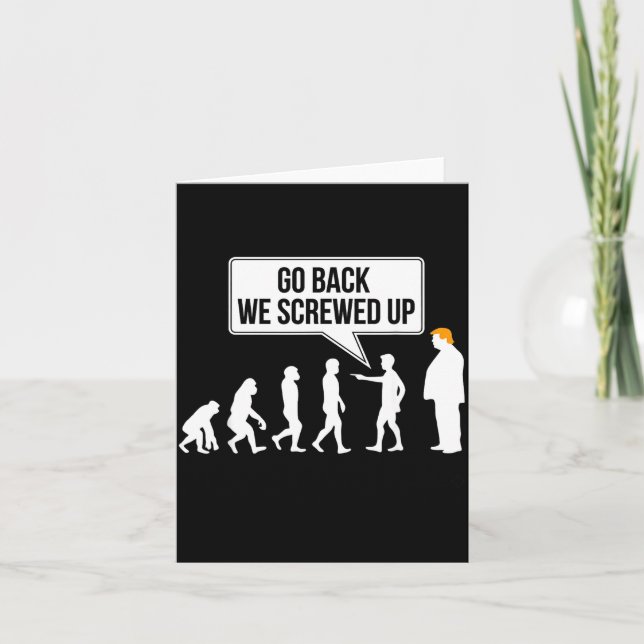 Cartão Funny Anti-trump Evolution Litical Humor  (Frente)