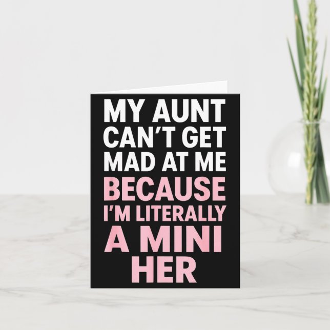 Cartão Funny Aunt Niece Mini Her Matching Family Quote  (Frente)