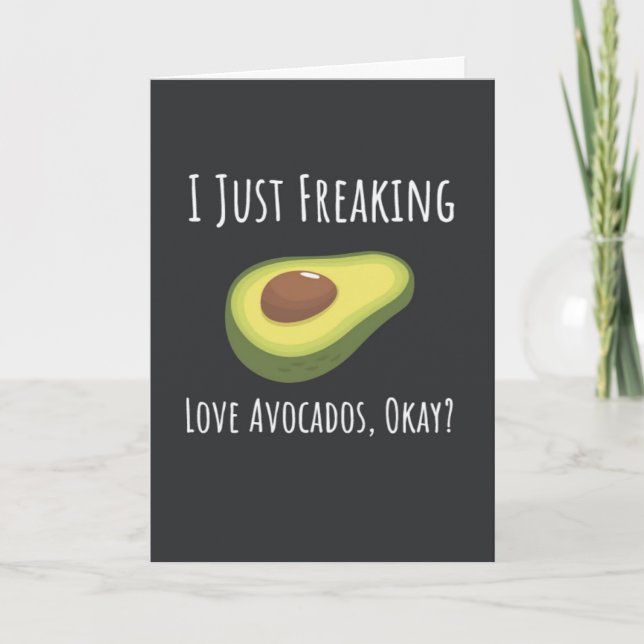 Cartão Funny Avocado Cards Fruit Trendy Happy Vegan (Frente)