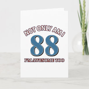 Cartão Funny awesome at 88 birthday designs