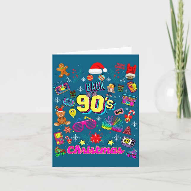 Cartão Funny Back To 90's Christmas Nostalgia Quotes Grap (Frente)