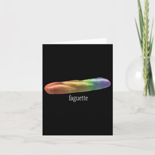 Cartão Funny Baguette Rainbow Faguette Lgbt Pride Mês (Frente)