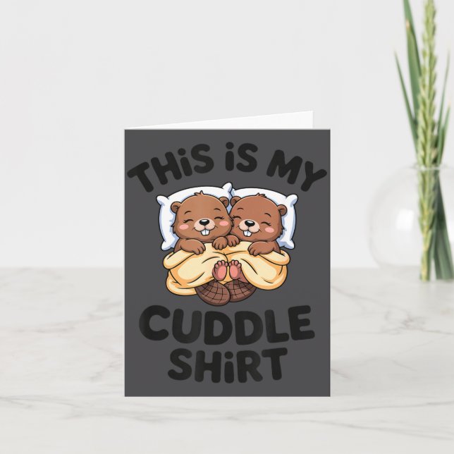 Cartão Funny Beaver Couple This Is My Cuddle  (Frente)