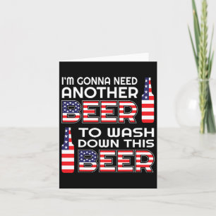 Cartão Funny Beer Bebendo Usa Bandeira 4 De Julho
