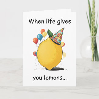 Cartão Funny Belated Birthday Message: Lemon Theme