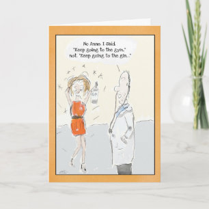 Cartão Funny Birthday Card: Gin or Gym?