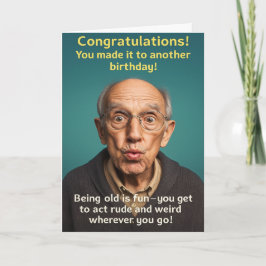 Cartão Funny Birthday Card Old Age