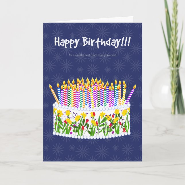 Cartão Funny Birthday Card | Too Many Candles (Frente)
