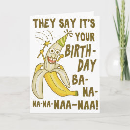 Cartão Funny Birthday Cartoon Banana Humor Único